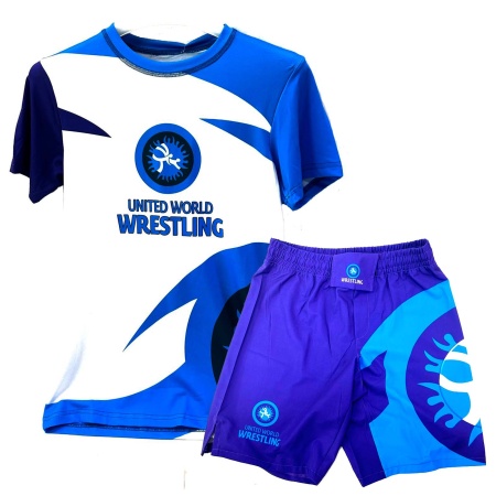 Рашгард 2 в 1 для MMA Asics Wrestling 12038, футболка/шорты, белый, разм. S