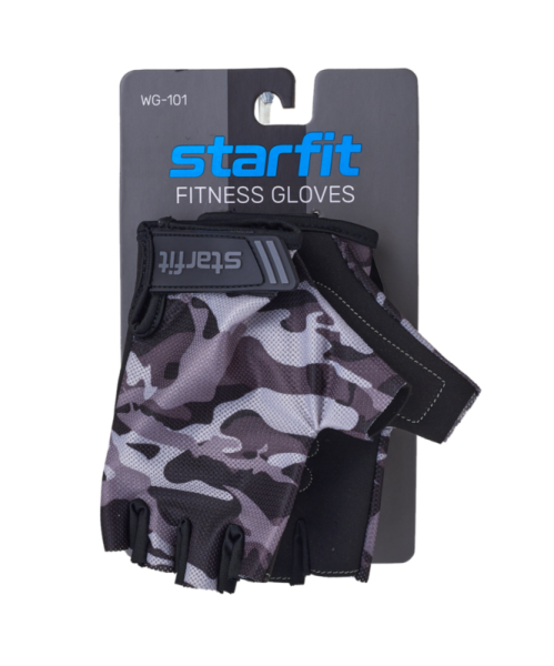 Перчатки для фитнеса StarFit WG-101, серый камуфляж