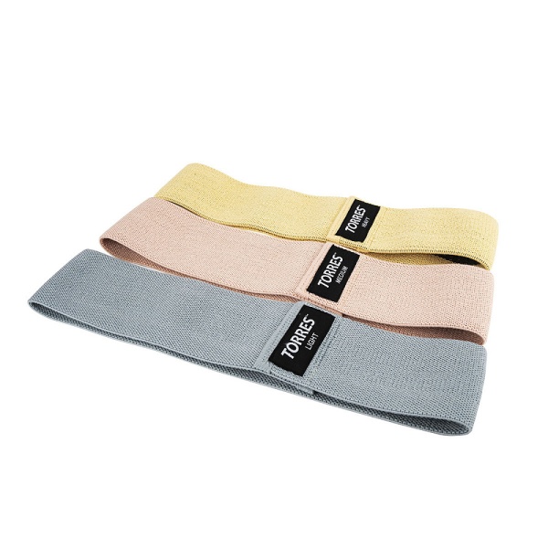 Набор фитнес резинок Torres AL02205, ткань, 3 шт., 38 х 8 см