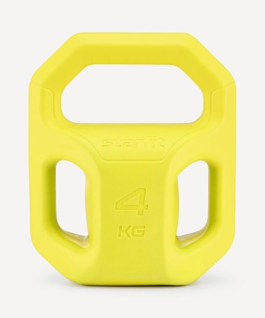 Гиря пластиковая BaseFit DB-505, 4 кг, желтый