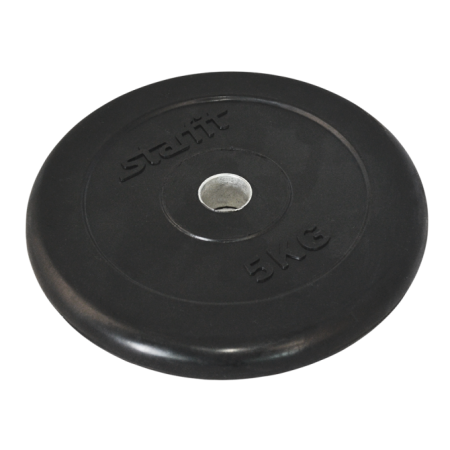 Диск для штанги StarFit BB-202,  5 кг, диам. 26 мм, металл/резина, черный
