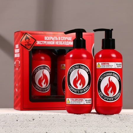 Подарочный набор HARD LINE «Тушение мужика» 10484501, гель для душа и шампунь для волос, 2х300 мл