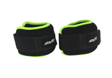 Утяжелители универсальные StarFit WT-102, 1 кг (2 шт х 0.5 кг), черный/зеленый