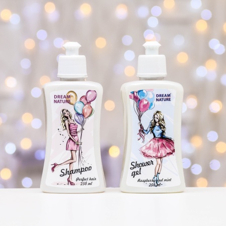 Подарочный набор косметики DreamNature 9448291, шампунь + гель для душа