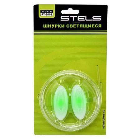 Шнурки светящиеся Stels JY-3009, длина 80 см, 1 х CR2032, пара