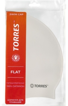 Шапочка для плавания Torres Flat SW-12201WT, силикон, белый