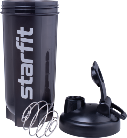 Шейкер StarFit Pro FB-200, 700 мл, с метал. венчиком, черный