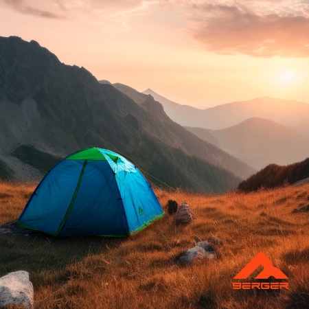 Палатка туристическая Berger Hiking Brio 3 BHB243T-01. 3-местная, голубой