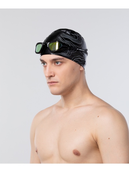 Шапочка для плавания 25Degrees Effect Black 25D22010A, комбинированный, черный