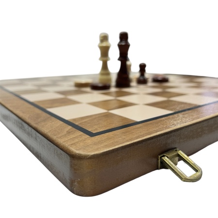 Шахматы-шашки Power Sports Magnetic Board C4501, разм. 390 х 390 мм, с чехлом, магнитные, дерево