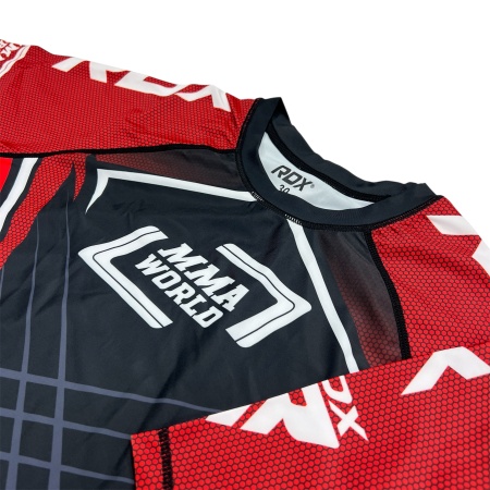 Рашгард 2 в 1 для MMA RDX MMA World 8506, футболка/шорты, красный