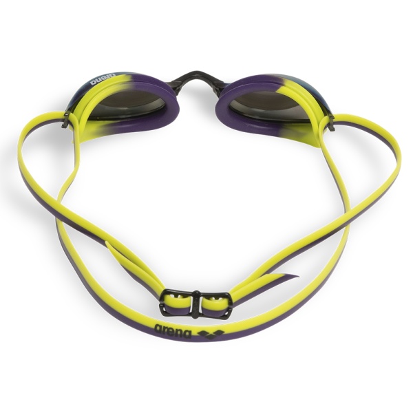 Очки для плавания Arena Python Mirror 1E763-122, фиолетовые линзы, желтый/фиолетовый