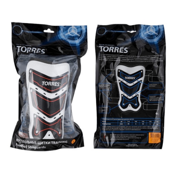 Щитки футбольные Torres Training FS1505, черный/белый