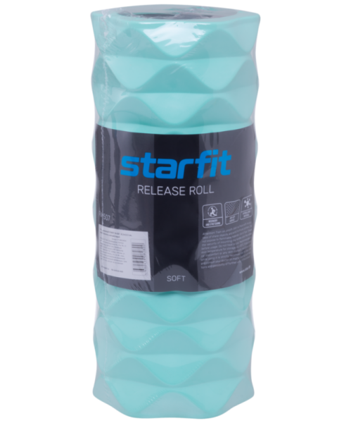 Ролик массажный StarFit FA-507, разм. 32,5 х 12,5 см, средняя жесткость, мятный/серый