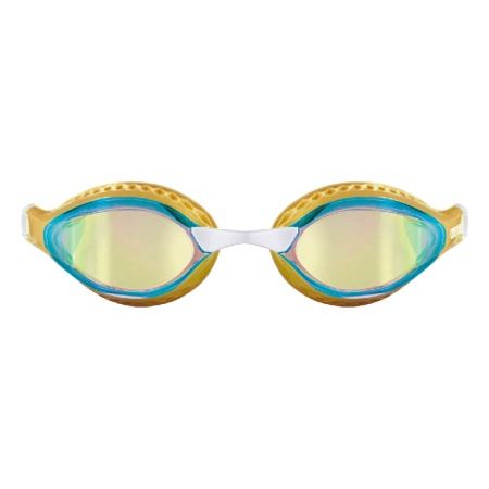 Очки для плавания Arena Air-Speed Mirror 003151-206, желтые линзы, золотой/белый