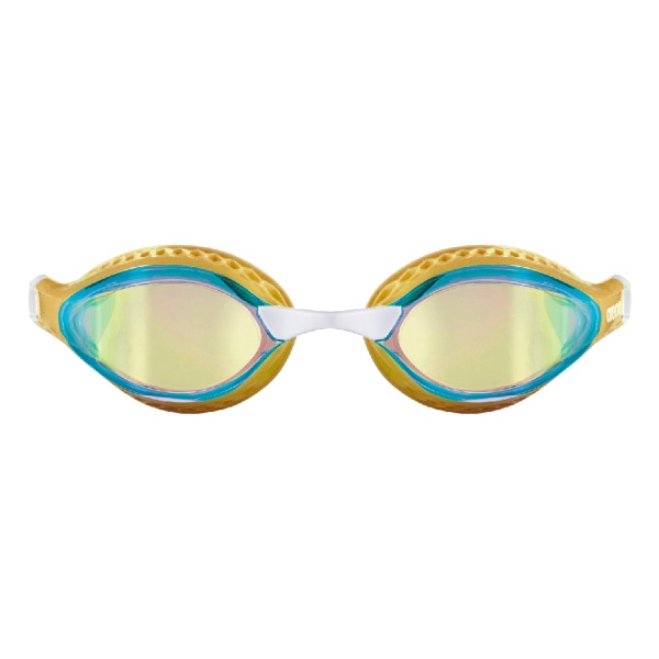 Очки для плавания Arena Air-Speed Mirror 003151-206, желтые линзы, золотой/белый