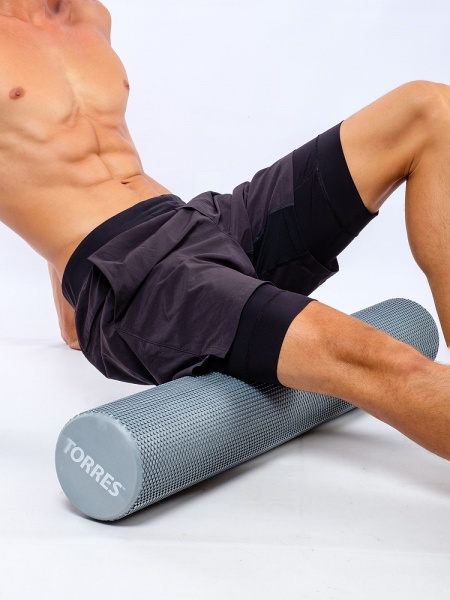 Ролик массажный Torres YL52200, разм. 90 х 15 см, серый