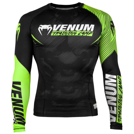 Рашгард для MMA Venum "Training Camp", черный/салатовый, разм. S