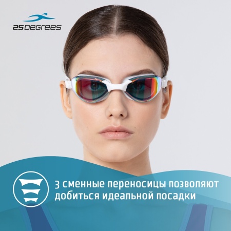 Очки для плавания 25Degrees Sonic Mirror White 25D21012M, белый