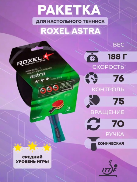 Ракетка для настольного тенниса Roxel Astra 3*