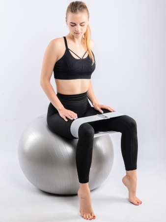 Фитбол Torres AL121155SL, 55 см, гладкий, с насосом, серый