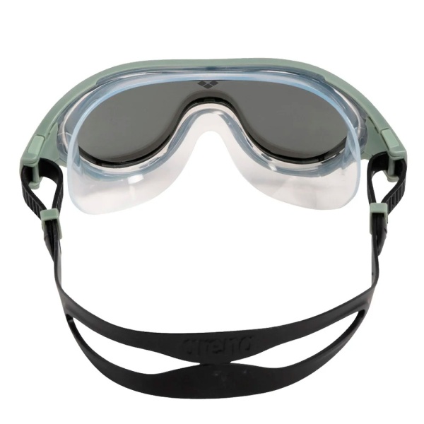 Полумаска для плавания Arena The One Mask Mirror 004308-102, серые линзы, зеленый/черный