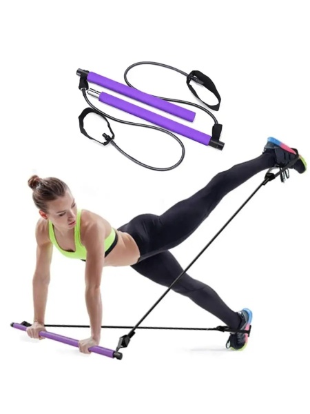 Эспандер-бар для пилатеса Portable Pilates Studio, фиолетовый