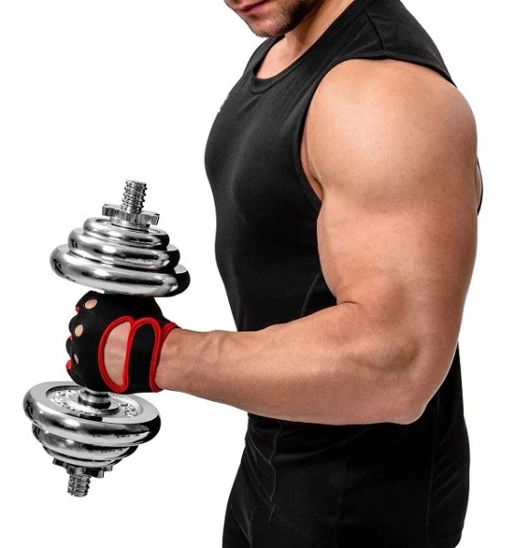 Гантели разборные "Хром", 10 кг (2 шт х 5 кг), серебрянный