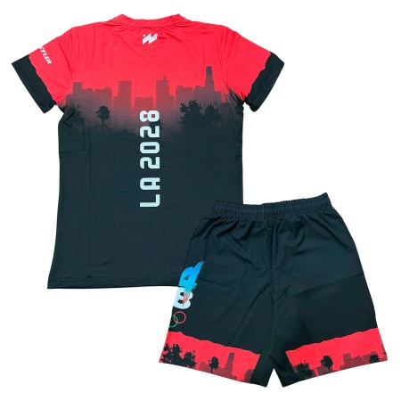 Рашгард 2 в 1 для MMA Asics LA OLYMP 2028 арт.11062 RED, футболка/шорты, красный