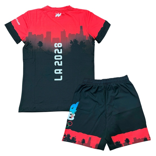 Рашгард 2 в 1 для MMA Asics LA OLYMP 2028 арт.11062 RED, футболка/шорты, красный