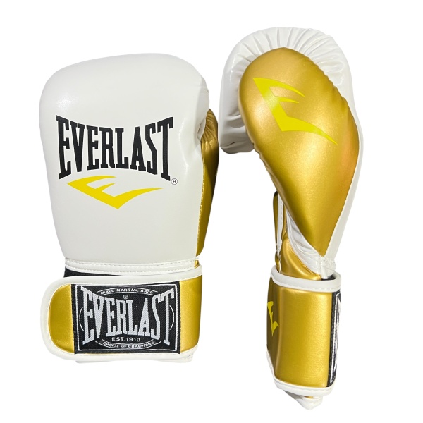 Перчатки для бокса Everlast арт.10237, белый/золотистый