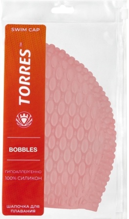 Шапочка для плавания Torres Bobbles SW-12204PK, силикон, розовый