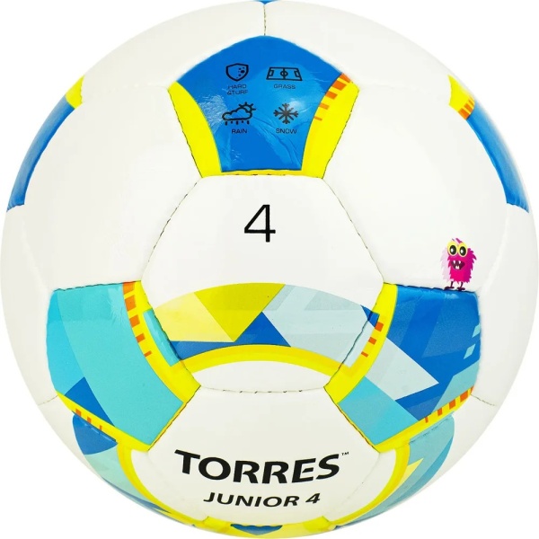 Мяч футбольный Torres Junior F320234, глянц.ПУ, 3 подкл. сл, 32п, руч сшивка, разм. 4, белый/синий Мяч футбольный Torres Junior F320234, глянц.ПУ, 3 подкл. сл, 32п, руч сшивка, разм. 4, белый/синий