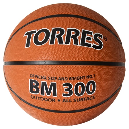 Мяч баскетбольный Torres BM300, B02017, резина, бутил. камера, разм. 7