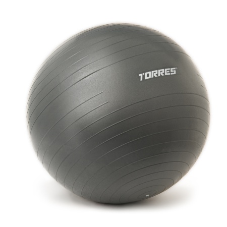 Фитбол Torres FB122575, 75 см, эласт. ПВХ, гладкий, с насосом, серый
