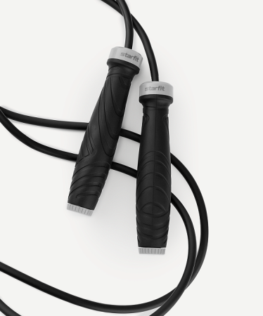 Скакалка StarFit RP-601, ПВХ, длина 3 м, с утяжелителями, черный