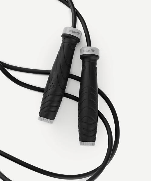 Скакалка StarFit RP-601, ПВХ, длина 3 м, с утяжелителями, черный