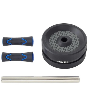 Ролик для пресса StarFit RL-106, диам. 16.5 см, широкий, черный/синий