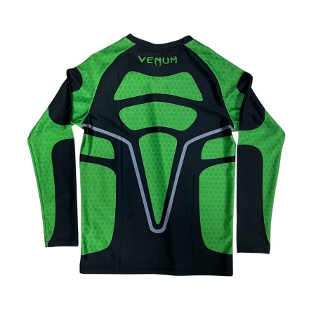 Рашгард для MMA Venum "Шестиугольники", черный/зеленый, разм. 52 (XL)