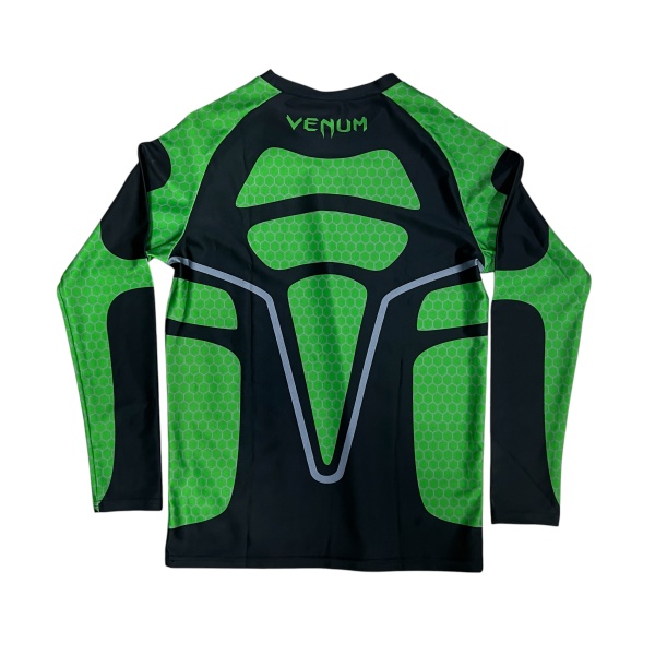 Рашгард для MMA Venum "Шестиугольники", черный/зеленый, разм. 52 (XL)