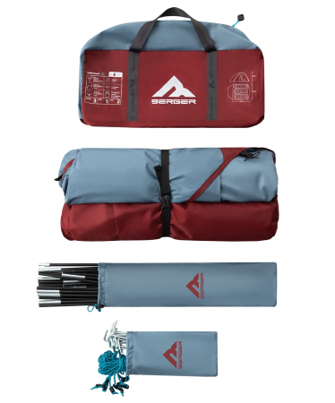 Палатка туристическая Berger Travel Woods 3 BTW243T-01. 3-местная, серо-зеленый