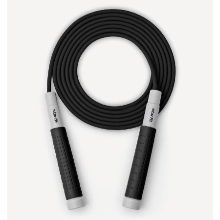 Скакалка StarFit RP-401, длина 3 м, с силиконовыми ручками, черный