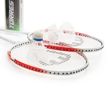 Набор для бадминтона Torres Hybrid BD20505, стал. стерж, алюм. обод, 2 рак, 3 вол, чехол, оранжевый