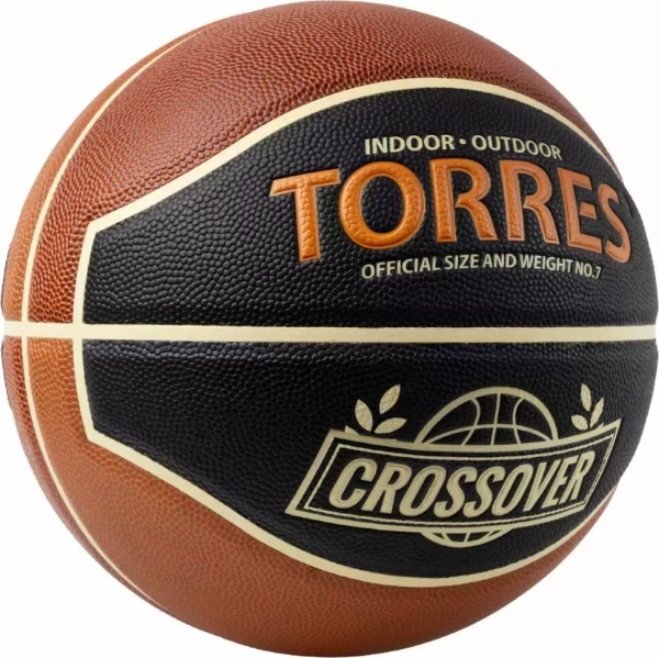 Мяч баскетбольный Torres Crossover B323197, ПУ-композит, нейлон корд, бут.камера