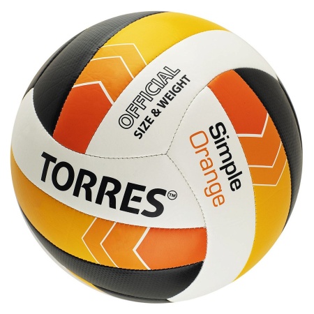 Мяч волейбольный Torres Simple, черный/оранжевый