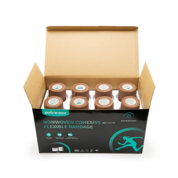 Тейп жесткий Winner 606109, разм. 4,5 м х 5 см, нетканый, когезивный, бежевый