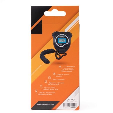 Секундомер Torres Stopwatch, SW-001, часы, будильник, дата, черный/синий