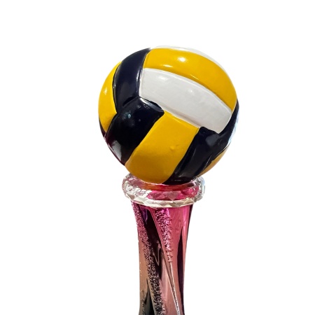 Статуэтка "Волейбольный мяч на цветной подставке" арт.SZ-071, глина, 27.5 см, цветной
