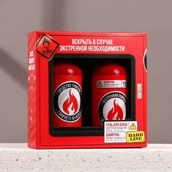 Подарочный набор HARD LINE «Тушение мужика» 10484501, гель для душа и шампунь для волос, 2х300 мл