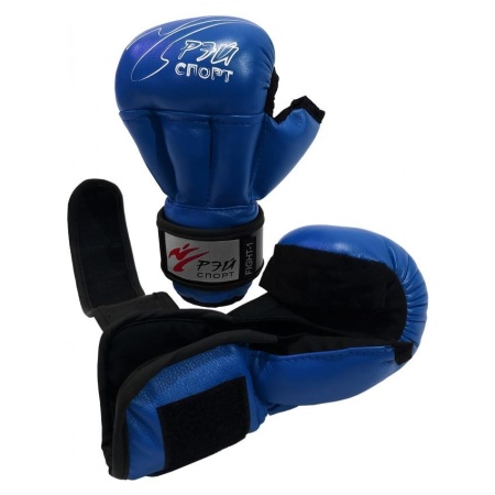 Перчатки-краги для рукопашного боя Ray Sport Fight-1, синий, разм. 6 ун